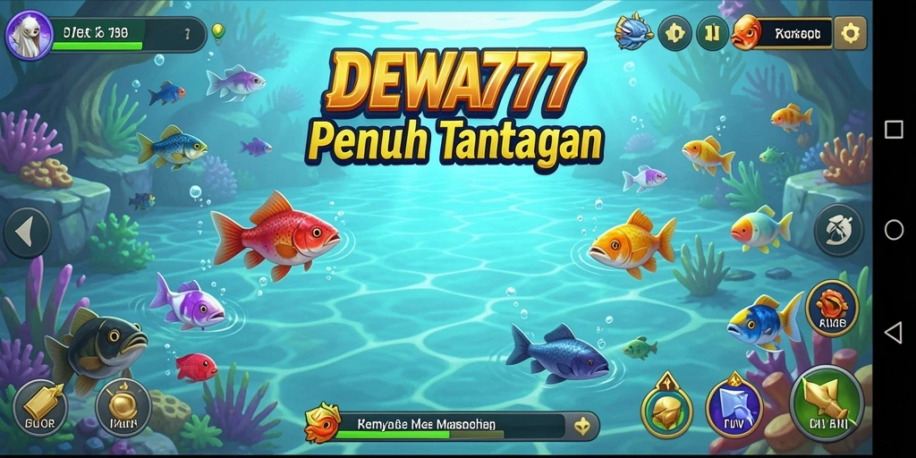Tampilan layar permainan DEWA777 yang menarik saat memancing berbagai ikan.