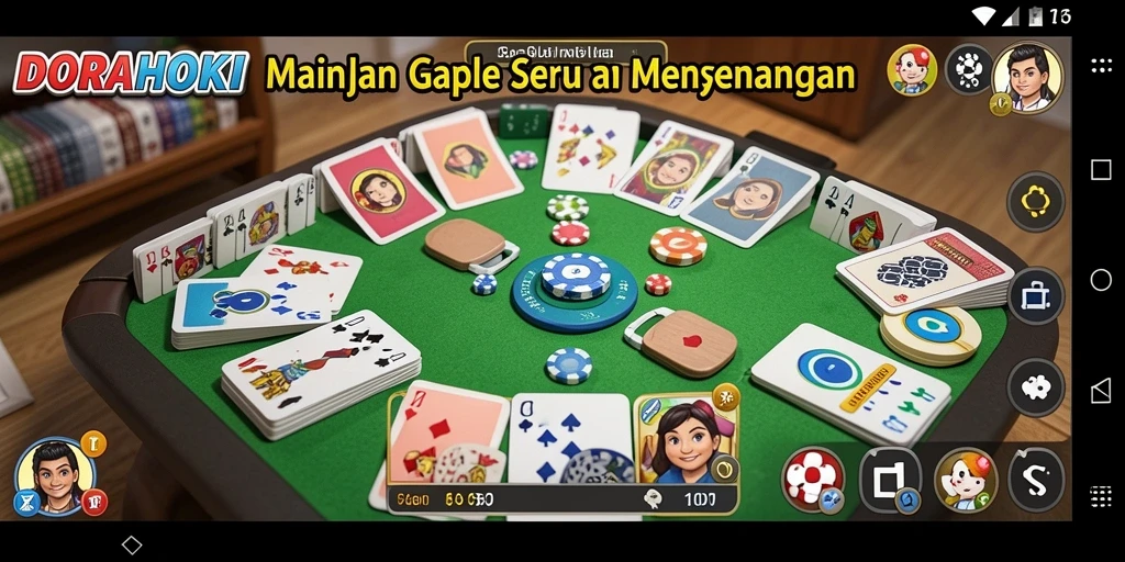 Tampilan gameplay seru DORAHOKI saat bermain Gaple.