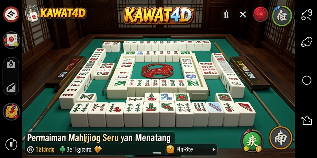 Tampilan gameplay KAWAT4D yang menarik dan penuh strategi Mahjong.