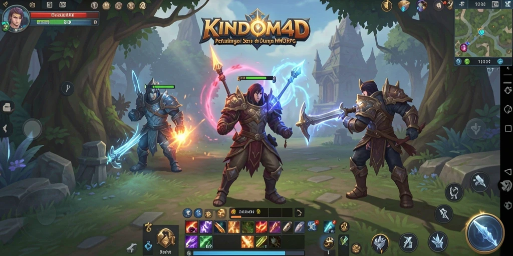 Tampilan gameplay seru di KINDOM4D dengan pertempuran epik.