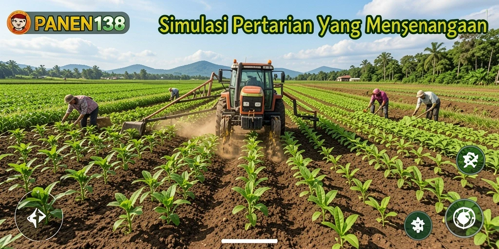 Screenshot gameplay <strong>PANEN138</strong> yang menampilkan aktivitas bertani yang menyenangkan.