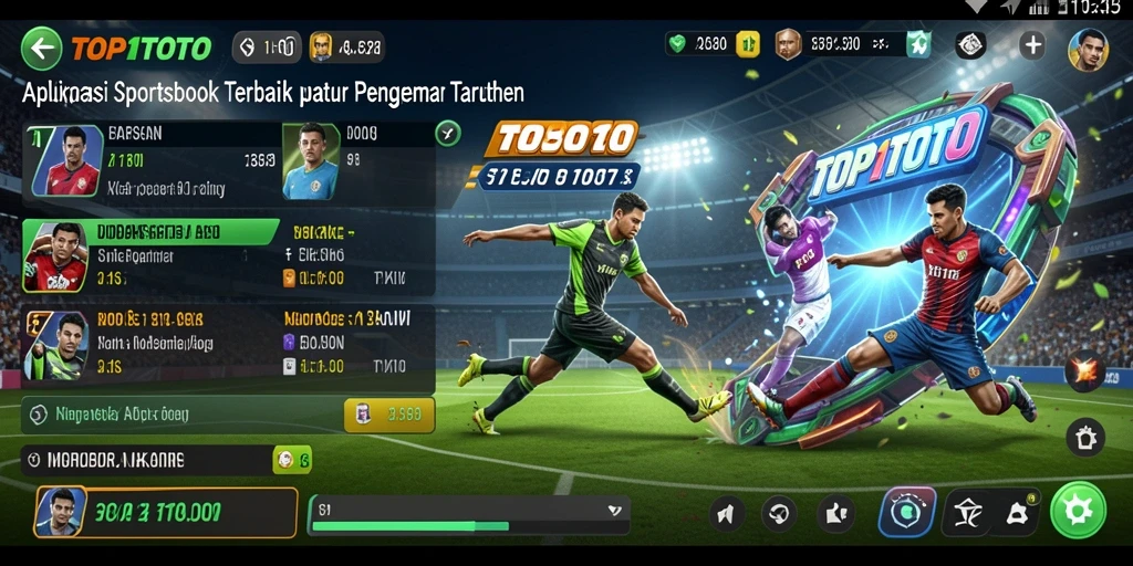 Screenshot tampilan utama aplikasi TOP1TOTO dengan berbagai pilihan taruhan.
